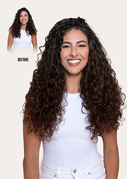 Highlighted Brown Spiral Clip-In Hair Extensions