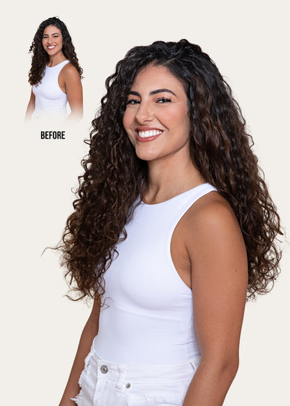 Highlighted Brown Spiral Clip-In Hair Extensions