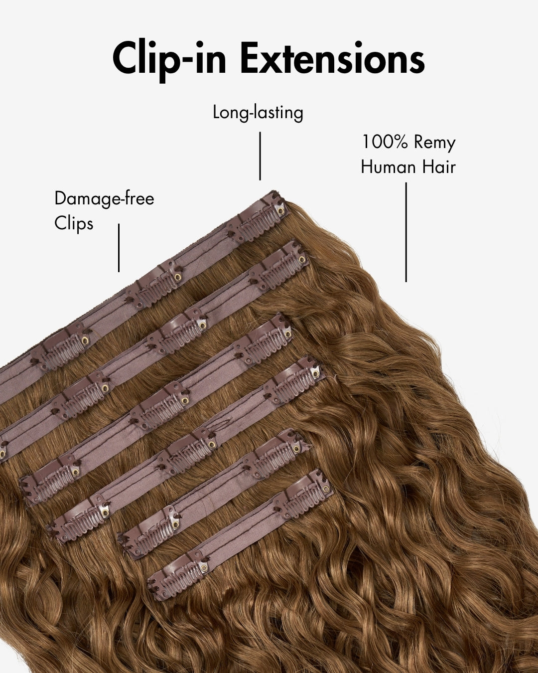 Chestnut Spiral Clip-In Hair Extensions, view 9 of 9