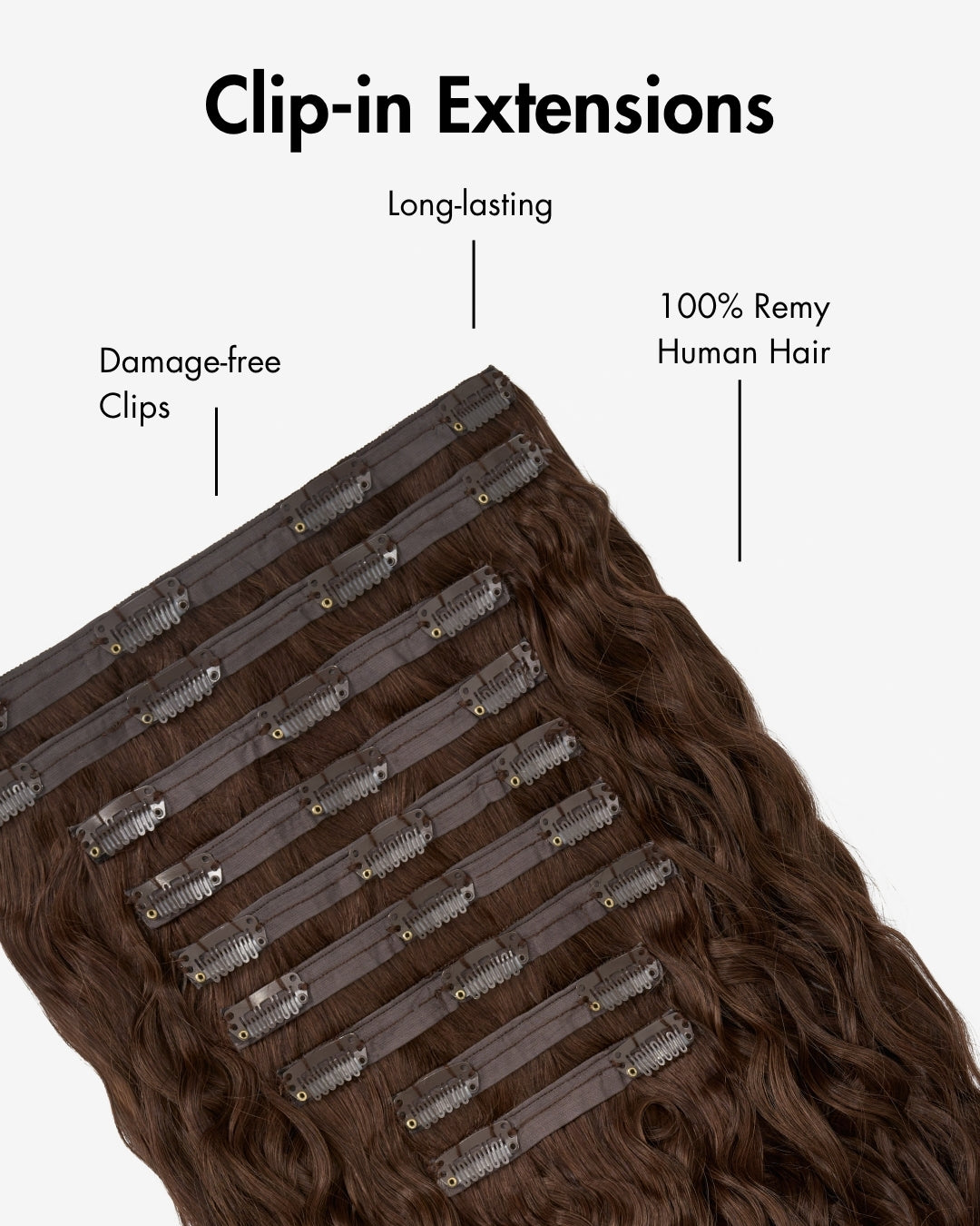 Chocolate Brown Spiral Clip-In Hair Extensions, view 12 of 12