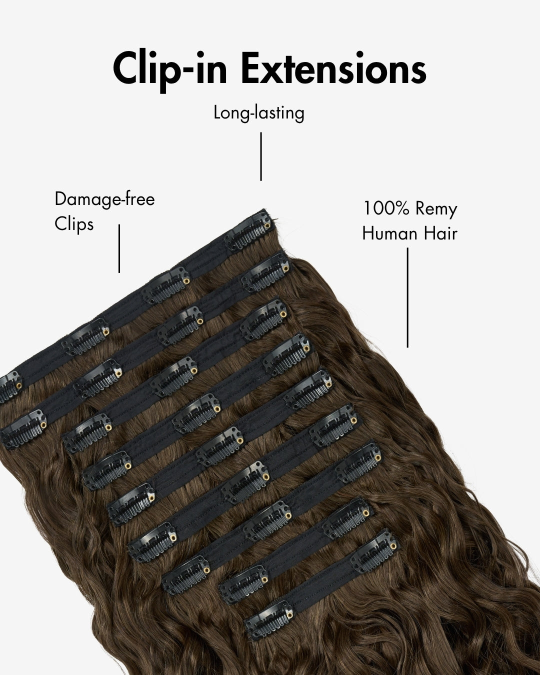 Dark Ash Brown Spiral Clip-In Hair Extensions, view 10 of 10
