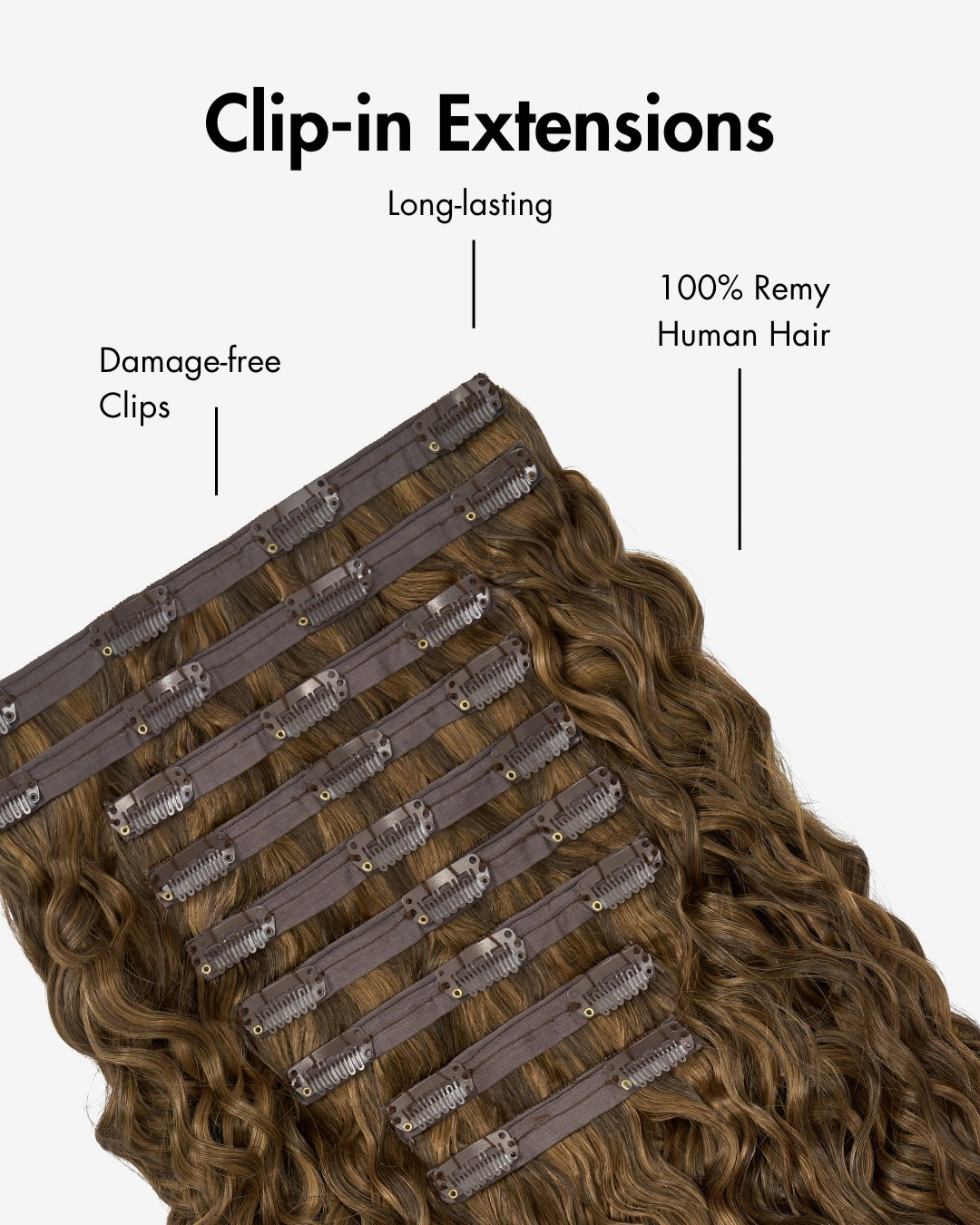 Highlighted Brown Spiral Clip-In Hair Extensions, view 13 of 13