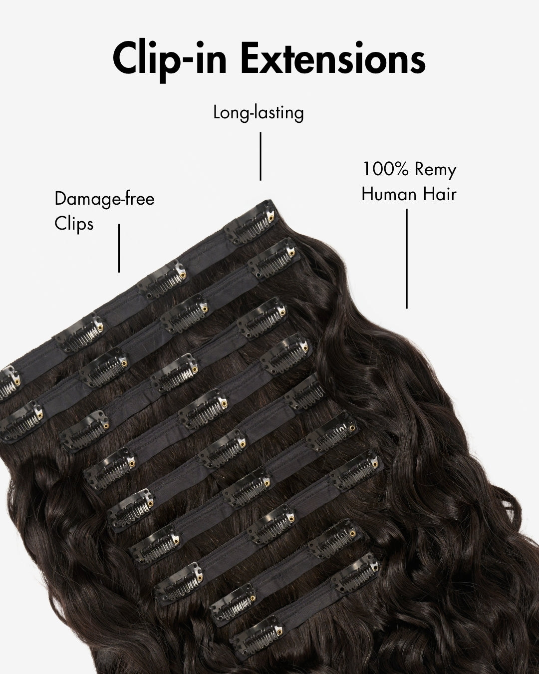 Natural Black Spiral Clip-In Hair Extensions, view 10 of 10