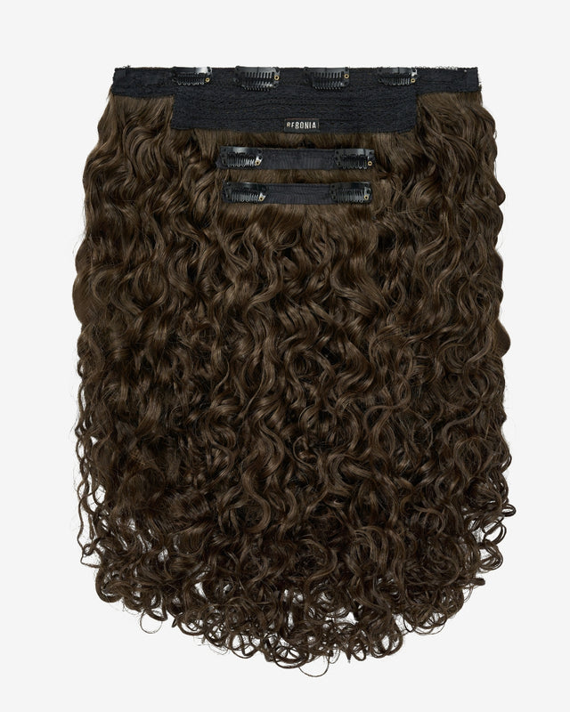 Dark Ash Brown Curly Slip-On Hair Extensions 180G 22”