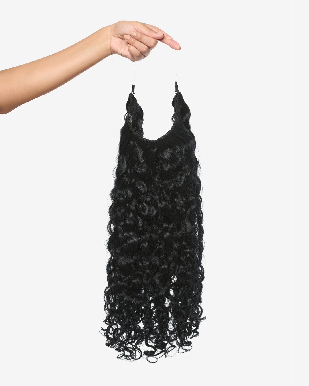Jet Black Curly Slip-On Hair Extensions 180G 22” – Bebonia