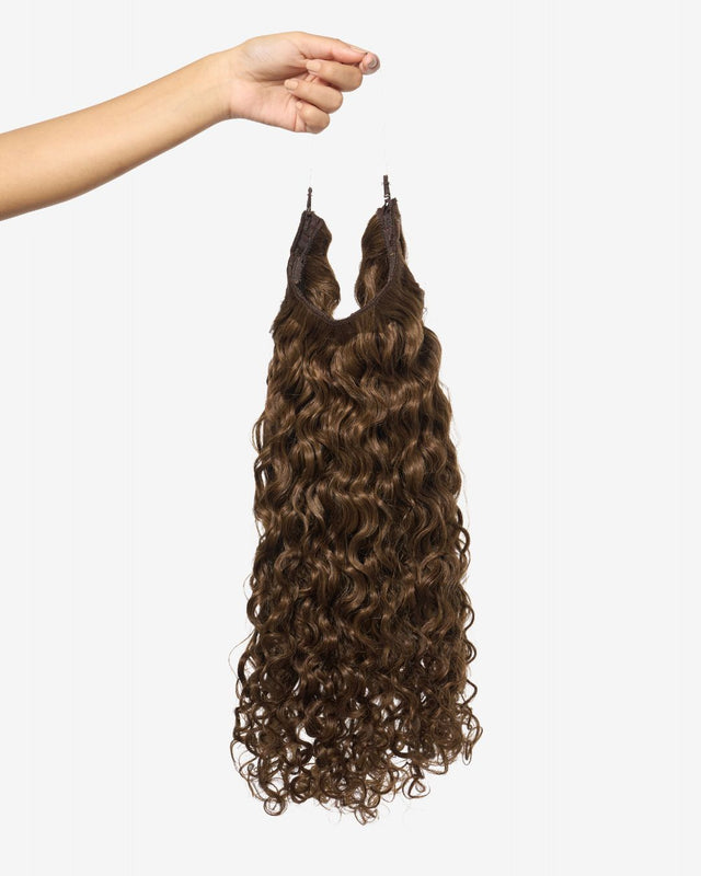 Light Brown Curly Slip-On Hair Extensions 180G 22”