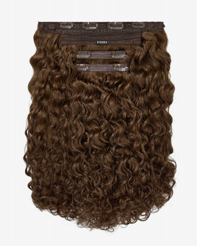 Light Brown Curly Slip-On Hair Extensions 180G 22”