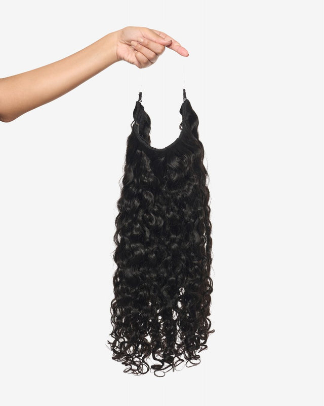 Natural Black Curly Slip-On Hair Extensions 180G 22”