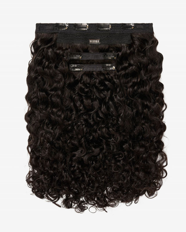 Natural Black Curly Slip-On Hair Extensions 180G 22”