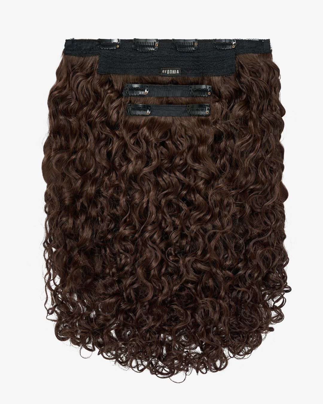 Neutral Dark Brown Curly Slip-On Hair Extensions 180G 22”