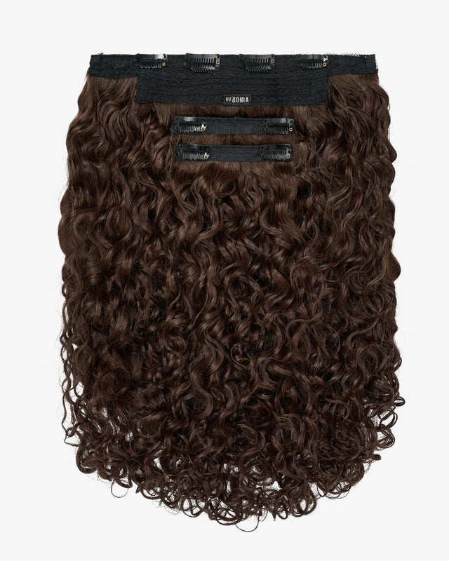 Neutral Dark Brown Curly Slip-On Hair Extensions 180G 22”