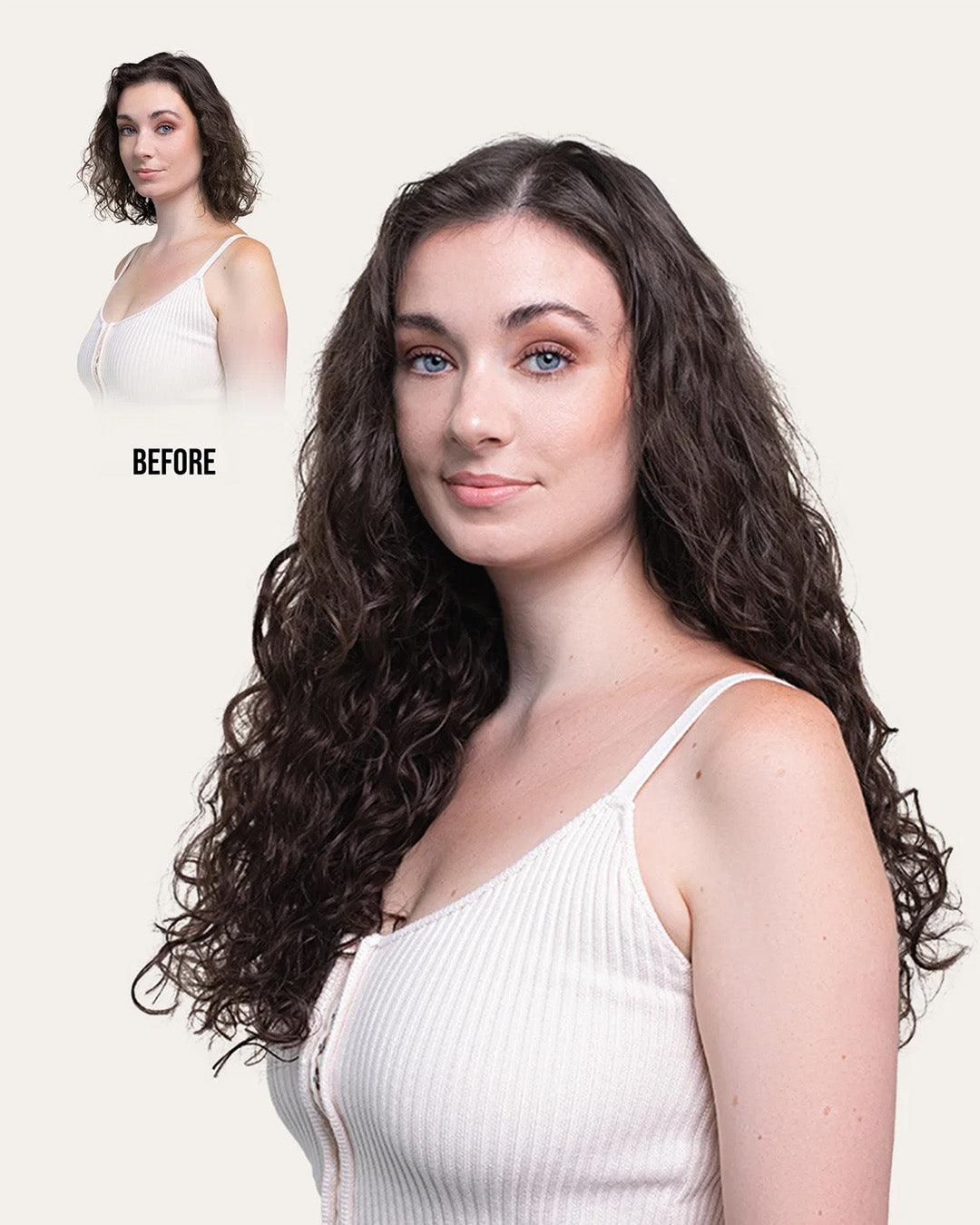 Neutral Dark Brown Spiral Clip-In Hair Extensions, view 7 of 13
