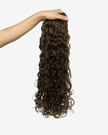 Dark Ash Brown Spiral Clip-In Hair Extensions