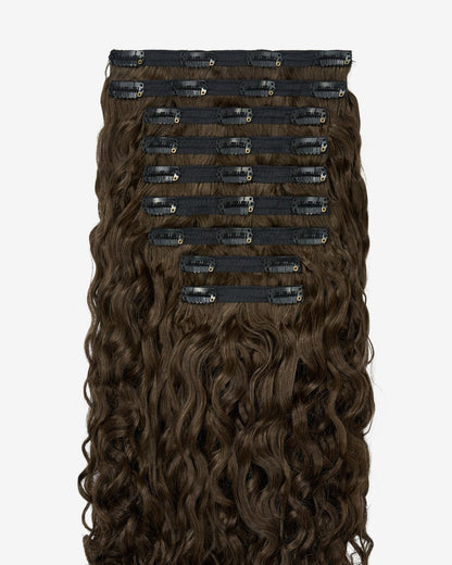 Dark Ash Brown Spiral Clip-In Hair Extensions