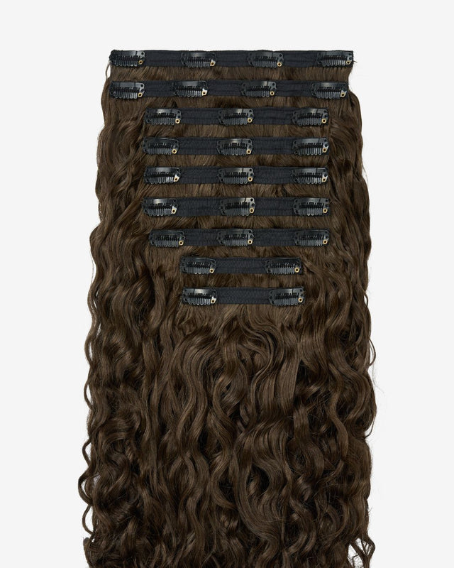 Dark Ash Brown Spiral Clip-In Hair Extensions