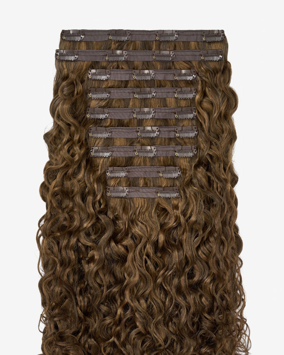 Highlighted Brown Spiral Clip-In Hair Extensions
