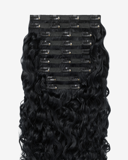 Jet Black Spiral Clip-In Hair Extensions