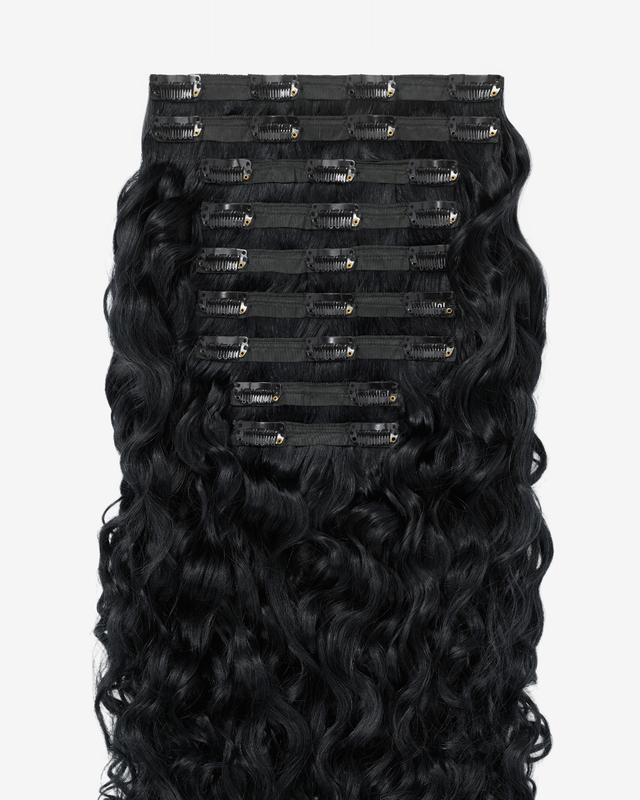 Jet Black Spiral Clip-In Hair Extensions