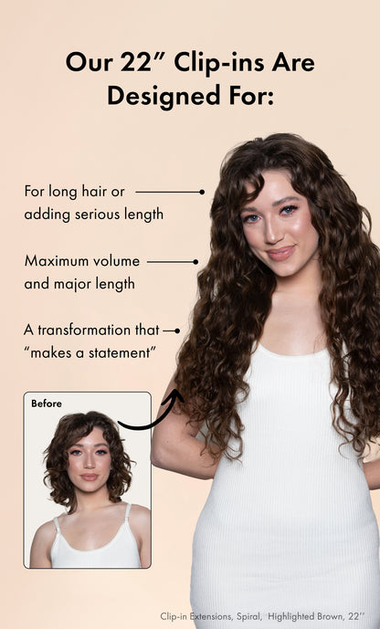 Jet Black Spiral Clip-In Hair Extensions