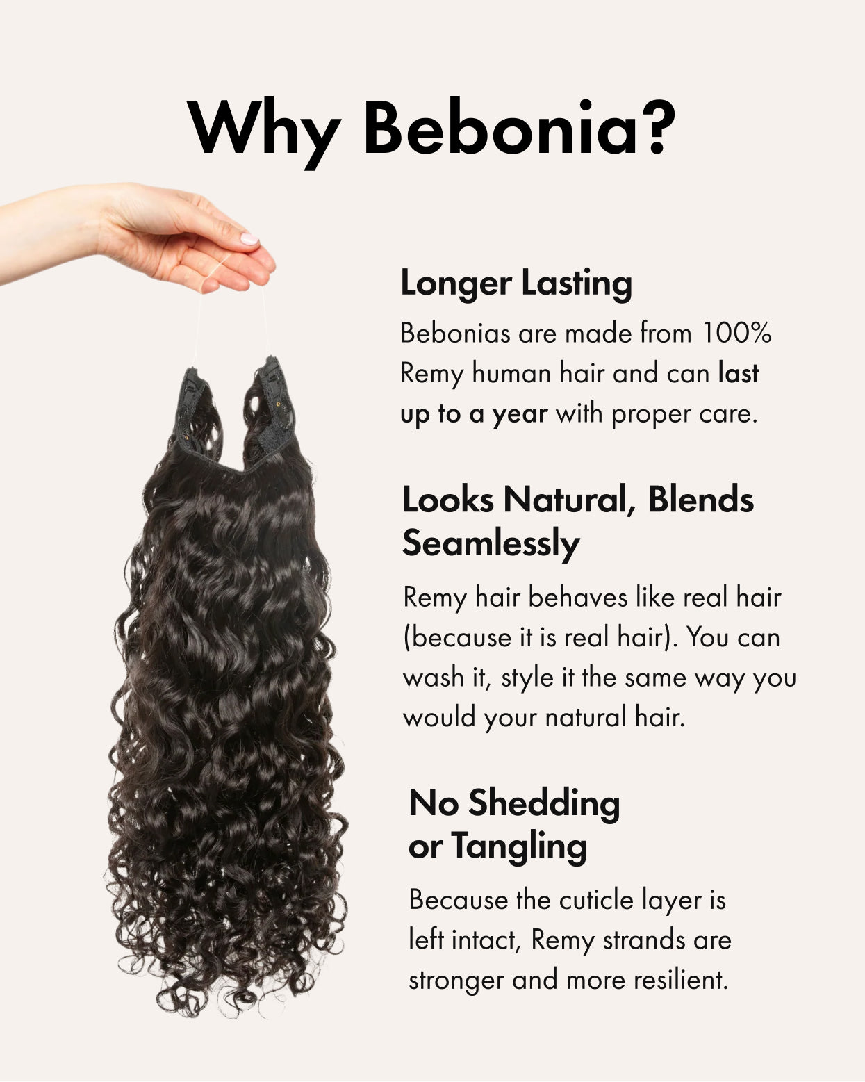 Neutral Dark Brown Curly Slip-On Hair Extensions 180G 22” – Bebonia