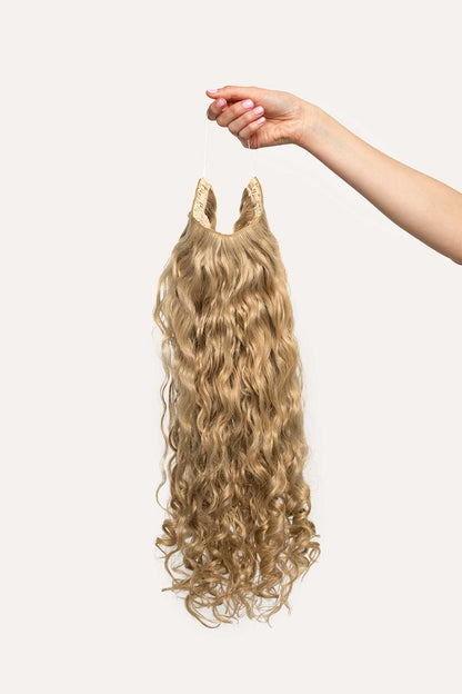 Ash Blonde Curly Slip-On Hair Extensions 180G 22”