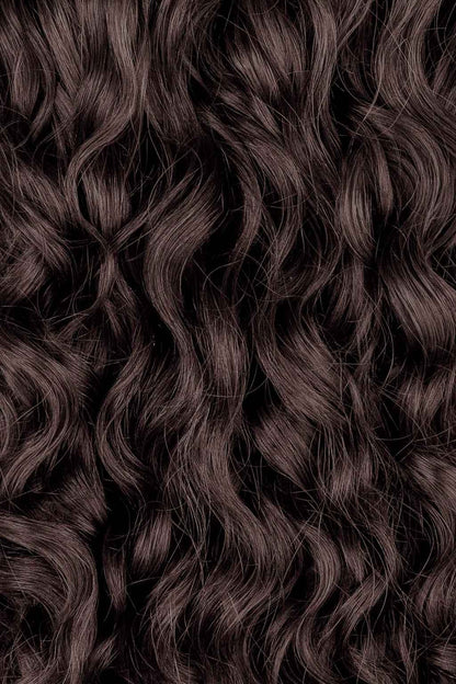 Neutral Dark Brown Curly Clip-In Hair Extensions