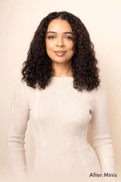 Bebonia Minis Dark Ash Brown Curly Hair Extensions