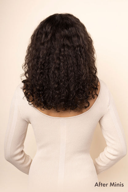 Bebonia Minis Dark Ash Brown Curly Hair Extensions