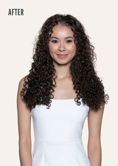 Neutral Dark Brown Curly Slip-On Hair Extensions 180G 22”