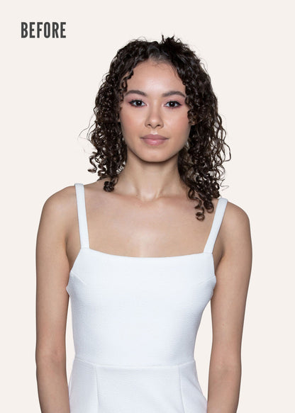 Neutral Dark Brown Curly Slip-On Hair Extensions 180G 22”