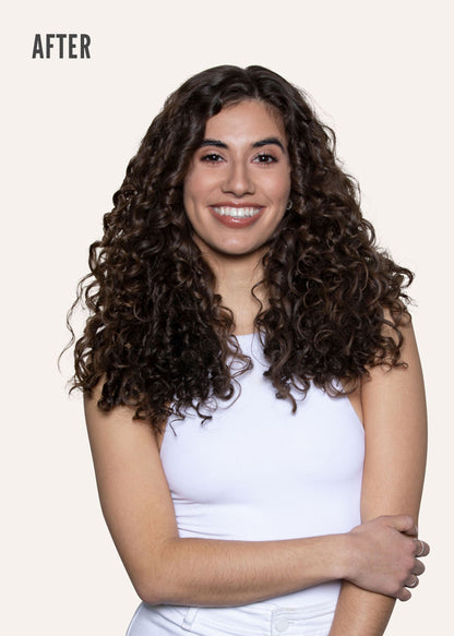 Dark Ash Brown Curly Slip-On Hair Extensions 180G 22”