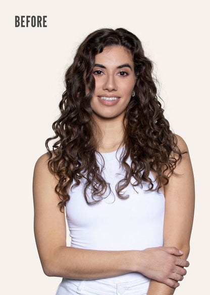 Dark Ash Brown Curly Slip-On Hair Extensions 180G 22”