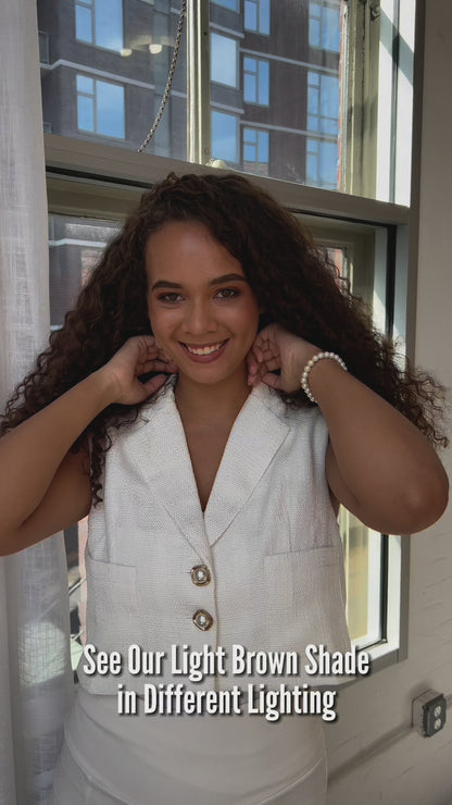 Light Brown Curly Clip-In Hair Extensions