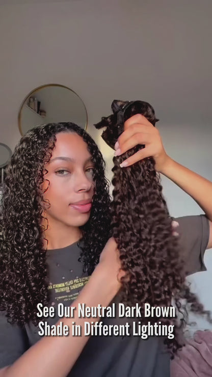 Neutral Dark Brown Spiral Clip-In Hair Extensions