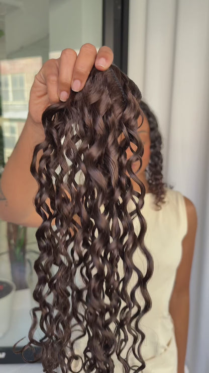 Bebonia Minis Dark Ash Brown Curly Hair Extensions