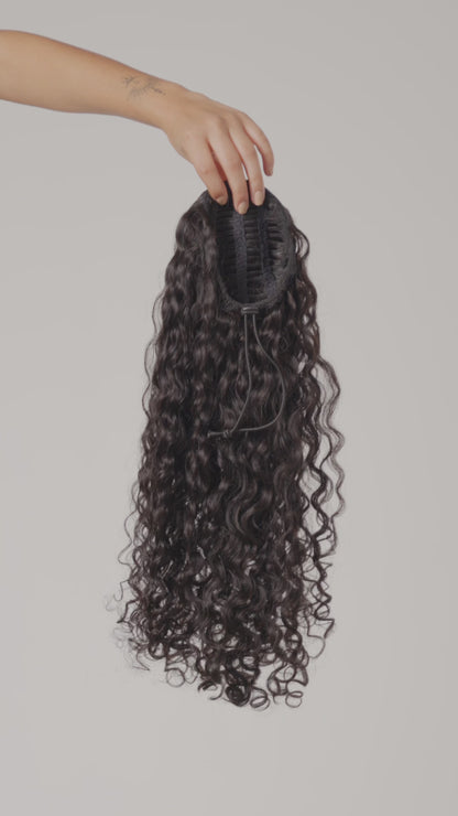 Natural Black Curly Ponytail Extension