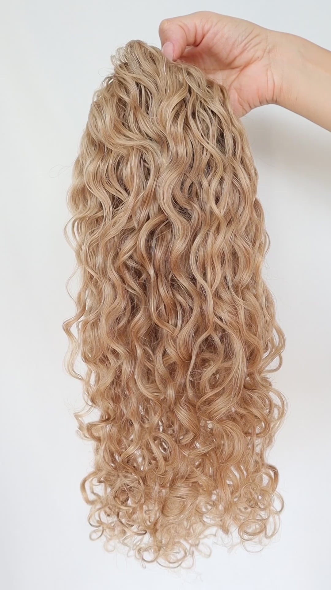 Ash Blonde Curly Ponytail Extension