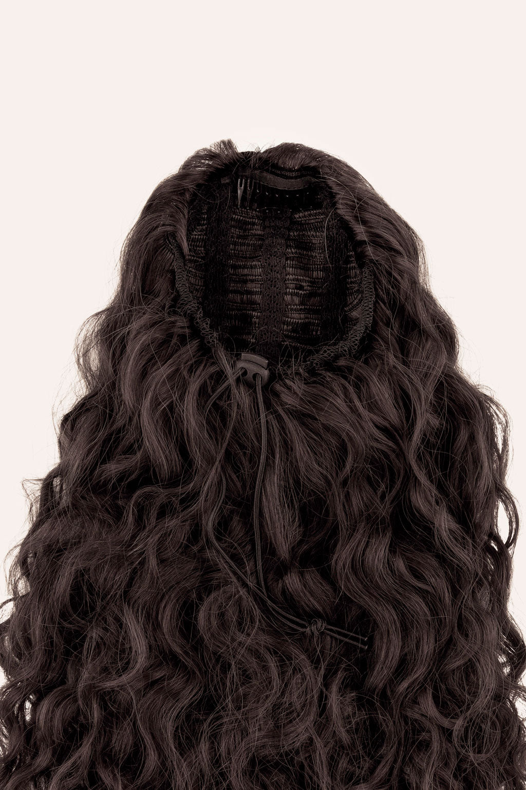 Neutral Dark Brown Curly Ponytail Extension, view 2 of 8